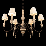 Люстра на металлическом основании с 6-ю белыми тканевыми абажурами Terrain варинант исполнения - 8 | Loft Concept в Ростове-на-Дону