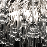 Люстра подвесная с прозрачными стеклянными подвесками в форме капель Диаметр 100 см Droplet Chandelier варинант исполнения - 20 | Loft Concept в Ростове-на-Дону