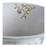 Ваза высокая из фарфора на бронзовом основании Turquoise Blooming Garden варинант исполнения - 4 | Loft Concept в Ростове-на-Дону