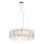 Люстра подвесная круглая с прозрачными хрустальными трубками и золотистым каркасом Диаметр 60 см Hexagon Tube Light варинант исполнения - 1 | Loft Concept в Ростове-на-Дону