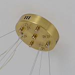 Люстра подвесная двухъярусная с золотистымыми кольцами и прозрачными стеклянными элементами Ring Horizontal варинант исполнения - 2 | Loft Concept в Ростове-на-Дону