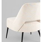 Кресло лаунж Бостон велюр рельефный молочный на черных ножках варинант исполнения - 3 | Loft Concept в Ростове-на-Дону