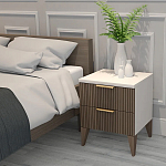 Тумба прикроватная коричневая с белой столешницей и двумя ящиками Harper Line варинант исполнения - 3 | Loft Concept в Ростове-на-Дону