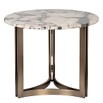 Столик журнальный с круглой мраморной столешницей Unique Stone Design варинант исполнения - 1 | Loft Concept в Ростове-на-Дону