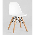 Пластиковый стул на ножках из массива бука Eames Small White варинант исполнения - 1 | Loft Concept в Ростове-на-Дону
