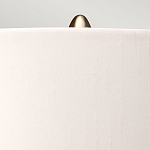 Настольная лампа с шарообразным прозрачным основанием из цветного переработанного стекла и белым цилиндрическим абажуром Elstead Lighting варинант исполнения - 3 | Loft Concept в Ростове-на-Дону