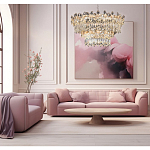 Люстра круглая с декоративными элементами в виде крупных хрустальных цветов Palace Gardens варинант исполнения - 6 | Loft Concept в Ростове-на-Дону