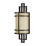 Бра бронзового цвета с полукруглым матовым стеклянным плафоном в геометрическом каркасе Feiss варинант исполнения - 1 | Loft Concept в Ростове-на-Дону