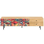 Длинная ТВ-тумба с принтом на ящиках Elise TV Stand варинант исполнения - 1 | Loft Concept в Ростове-на-Дону