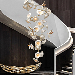 Люстра каскадная из белых цветов каллы и птичек Refined Taste of Light варинант исполнения - 2 | Loft Concept в Ростове-на-Дону