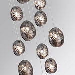 Люстра каскадная с 11-ю круглыми плафонами из рельефного стекла Disc Light варинант исполнения - 5 | Loft Concept в Ростове-на-Дону