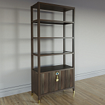 Стеллаж со стеклянными полками Elsa Dreams Walnut варинант исполнения - 2 | Loft Concept в Ростове-на-Дону