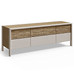 ТВ тумба 2 двери и 2 ящика с подсветкой на рельефном фасаде Warm Industrial варинант исполнения - 4 | Loft Concept в Ростове-на-Дону