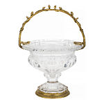 Чаша из прозрачного стекла на ножке с бронзовой ручкой в виде ветки Eden Garden варинант исполнения - 1 | Loft Concept в Ростове-на-Дону