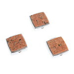 Таблетница карманная квадратная с 2-мя отделениями с зеркалом и накладкой из натурального камня Пегматит Silver Stone Pillboxes варинант исполнения - 4 | Loft Concept в Ростове-на-Дону