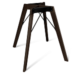 Стол обеденный с серой овальной столешницей из керамики на четырех деревянных ножках Gray Ceramics варинант исполнения - 5 | Loft Concept в Ростове-на-Дону