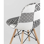 Пластиковый стул на ножках из массива бука Eames Черно-Белый Пэчворк варинант исполнения - 3 | Loft Concept в Ростове-на-Дону
