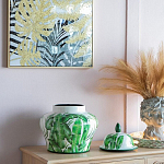 Ваза с зелёными листьями и крышкой Vase Green Leaves варинант исполнения - 4 | Loft Concept в Ростове-на-Дону
