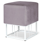 Пуф квадратный фиолетовый велюр на белом металлическом основании Celeste Purple варинант исполнения - 1 | Loft Concept в Ростове-на-Дону