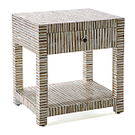 Тумбочка прикроватная Vancouver Bone Inlay Bedside Beige варинант исполнения - 1 | Loft Concept в Ростове-на-Дону