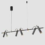 Люстра с 8-ю цилиндрическими плафонами на магнитном креплении и черным металлическим основанием Bronze Concert варинант исполнения - 3 | Loft Concept в Ростове-на-Дону