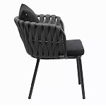 Стул мягкий с декором в виде плетеных лент на спинке и подлокотниках Semicircular Chair Decorated with Ribbons варинант исполнения - 9 | Loft Concept в Ростове-на-Дону