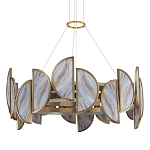 Люстра круглая с полукруглыми плафонами из искусственного алебастра в бронзовой оправе Marbella варинант исполнения - 1 | Loft Concept в Ростове-на-Дону