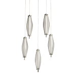 Люстра круглая каскадня с 5-ю плафонами из металлической сетки Mesh Lampshade Lighting варинант исполнения - 1 | Loft Concept в Ростове-на-Дону