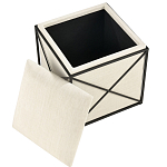 Пуф бежевый с черной металлической рамой Beige Pouf варинант исполнения - 1 | Loft Concept в Ростове-на-Дону