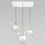 Люстра подвесная 3 лампы с прозрачными стеклянными шарами и золотыми деталями Giopato & Coombes варинант исполнения - 1 | Loft Concept в Ростове-на-Дону