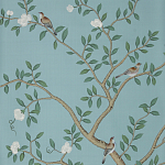 Обои ручная роспись Gustavian Garden Special Colourway on Duck Egg dyed silk варинант исполнения - 1 | Loft Concept в Ростове-на-Дону
