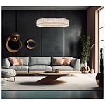 Люстра подвесная круглая из прозрачного хрусталя с корпусом из металла цвета хром Selfsufficient варинант исполнения - 7 | Loft Concept в Ростове-на-Дону