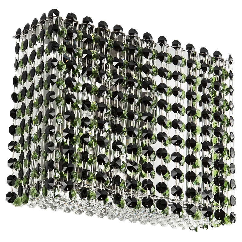      Crystal Art Chrome Green Rectangular Wall Lamp    -- | Loft Concept 