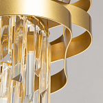 Люстра цвета матового золота с металлическими лентами и длинными прозрачными подвесками Gilded Waves варинант исполнения - 9 | Loft Concept в Ростове-на-Дону