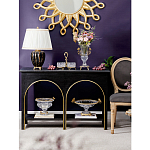 Чаша из прозрачного стекла с бронзовым ободком и фигурками бабочек Eden Garden варинант исполнения - 3 | Loft Concept в Ростове-на-Дону