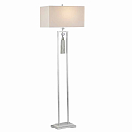 Торшер с прямоугольным тканевым абажуром на белом мраморном основании Silver Threads варинант исполнения - 4 | Loft Concept в Ростове-на-Дону