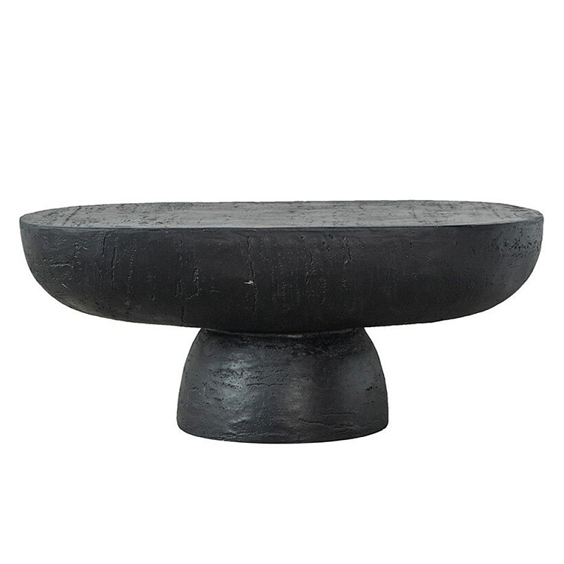 Столик кофейный черного цвета с овальной столешницей и круглым основанием Black Dalmen Table Черный в Ростове-на-Дону | Loft Concept 