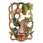 Маска деревянная резная расписная Tropical Paradise варинант исполнения - 3 | Loft Concept в Ростове-на-Дону