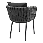 Стул мягкий с декором в виде плетеных лент на спинке и подлокотниках Semicircular Chair Decorated with Ribbons варинант исполнения - 10 | Loft Concept в Ростове-на-Дону