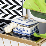 Фарфоровая шкатулка с бронзовой стрекозой Blue and White варинант исполнения - 8 | Loft Concept в Ростове-на-Дону