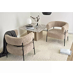 Кресло полукруглое мягкое с буклированной обивкой Armchair with Boucle Upholstery варинант исполнения - 4 | Loft Concept в Ростове-на-Дону