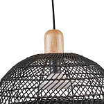 Подвесной светильник с округлым абажуром из черного ротанга Wicker Furniture варинант исполнения - 4 | Loft Concept в Ростове-на-Дону