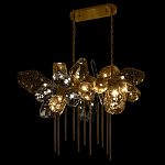 Люстра подвесная с 22-мя гранёными стеклянными плафонами с вертикальными подвесками Gilded Mirage  варинант исполнения - 6 | Loft Concept в Ростове-на-Дону