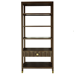 Стеллаж Elsa Dreams Walnut со стеклянными полками и ящиком варинант исполнения - 7 | Loft Concept в Ростове-на-Дону