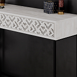 Консоль напольная пыльного белого цвета с выдвижным ящиком с резным орнаментом HEATON CONSOLE OAK варинант исполнения - 4 | Loft Concept в Ростове-на-Дону