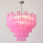 Элитная Люстра Textured Glass Pink Chandelier Ярко Розовое стекло варинант исполнения - 4 | Loft Concept в Ростове-на-Дону