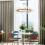 Дизайнерская кольцевая люстра с гирляндой внутри стеклянных сферических плафонов Iona Garland Chandelier 25 варинант исполнения - 3 | Loft Concept в Ростове-на-Дону