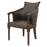 Кресло кожаное на 4-х деревянных ножках из массива березы Ethan Armchair brown варинант исполнения - 3 | Loft Concept в Ростове-на-Дону
