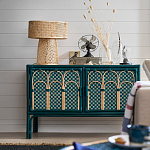 Комод для посуды из ротанга Felice Rattan Green варинант исполнения - 6 | Loft Concept в Ростове-на-Дону