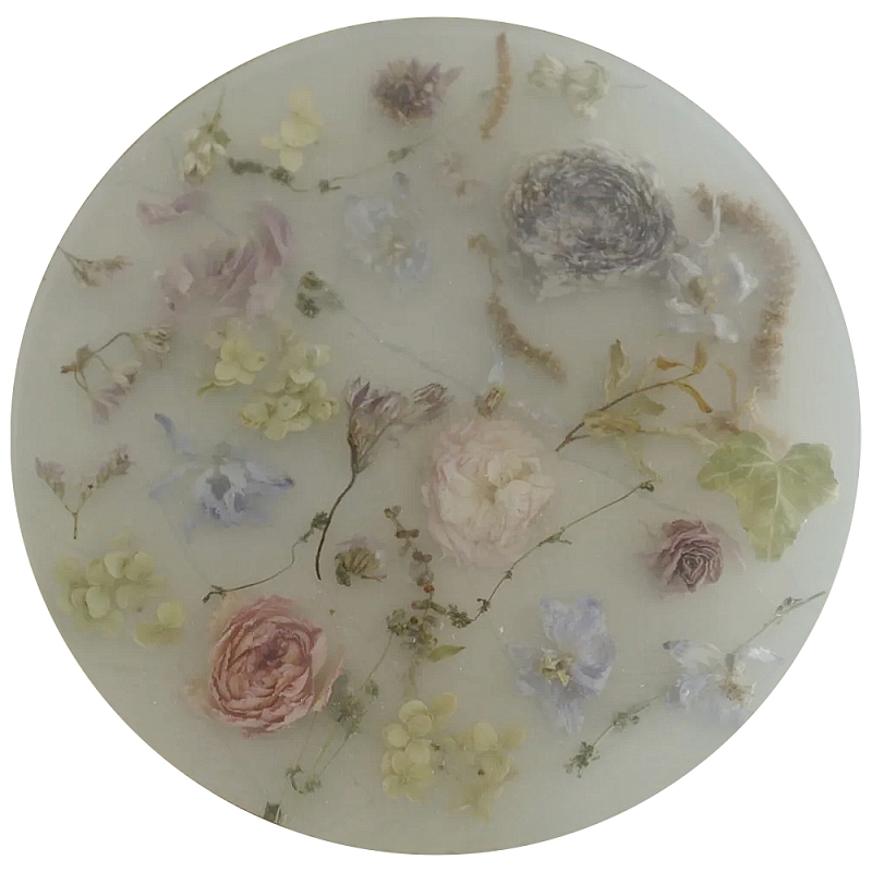        Epoxy Resin Flowers Tray White    -- | Loft Concept 